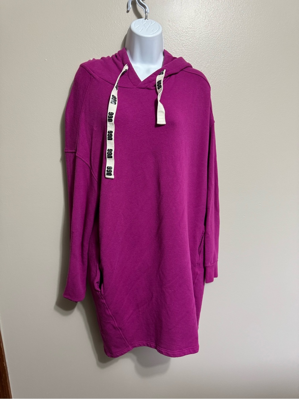 UGG Women's Magenta Hooded Long Sleeve Sweatshirt Dress